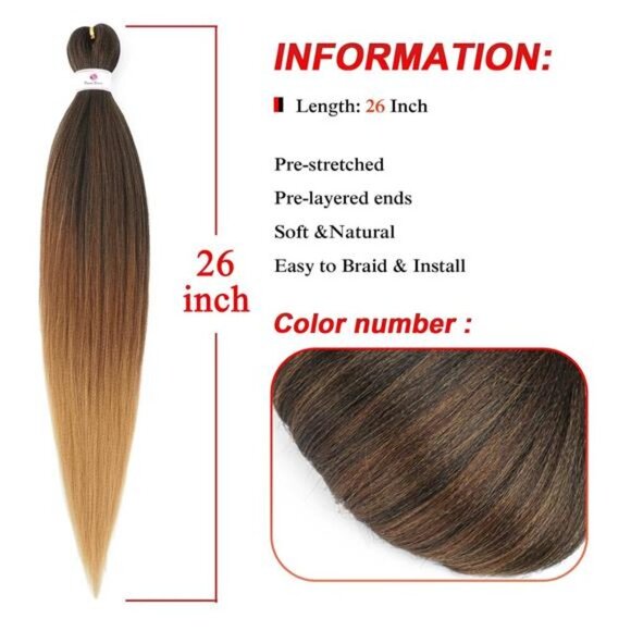 Pre-stretched Braids Hair Professional Itch Free Hot Water Setting Synthetic - Picture 3 of 8